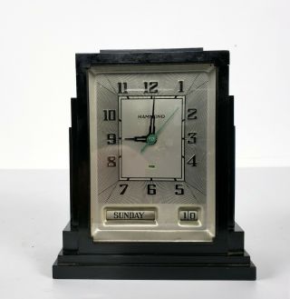 Vintage Hammond Gregory Art Deco Skyscraper Bakelite Clock / Repair