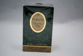 Vintage Poison Christian Dior Eau De Cologne Spray 3.  4 Oz 100 Ml Box