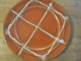 2 Vintage Pacific Pottery Usa California Mcm Red Orange Plates 609 6 "