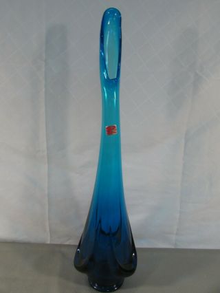 Vintage Viking Glass Blue Swung Vase