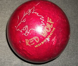 Ebonite Vintage Red Wolf Bowling Ball 15 Lbs (14.  13) Mega Bite Reactive Usa