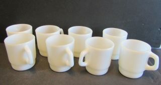 Reserved Jeff8 - Vintage Anchor Hocking - Milk Glass White Coffee Mugs - V.  G
