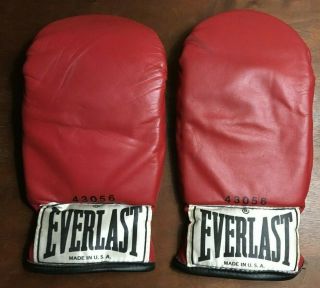 Vtg Everlast 43056 Leather Heavy Bag Speed Gloves Made In Usa