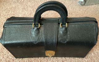 Vintage Black Leather Medical Doctors Bag Made By Professional Case,  Inc.  Ohio