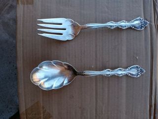 Vintage Silver Plated Serving Fork And Spoon
