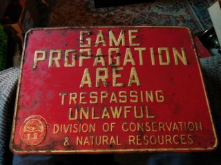 Ohio Game Propagation Area Sign Division Of Conservation & Natural Resources