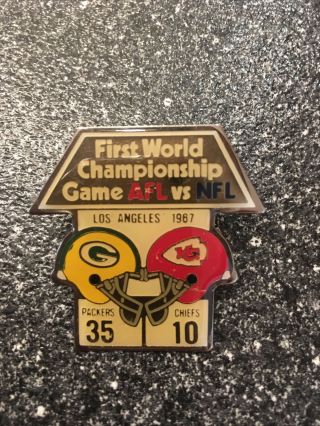Vintage First 1967 Bowl Packers Vs Chiefs Los Angeles Starline Pin 10