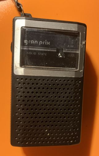 Vintage Portable Pocket Black Silver Solid State Am Transistor Radio