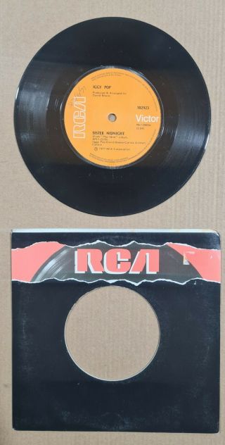 Iggy Pop :sister Midnight / Baby Vintage 45rpm 7 " Single Vinyl Record 1977