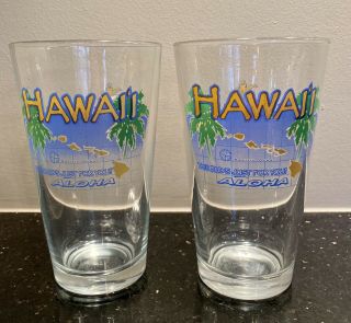 Vintage Anheuser Budweiser Aloha Hawaii Eagle Logo King Of Beer Pint Glass 060