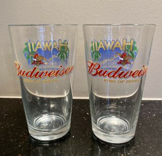 Vintage Anheuser Budweiser Aloha Hawaii Eagle Logo King Of Beer Pint Glass 060 2