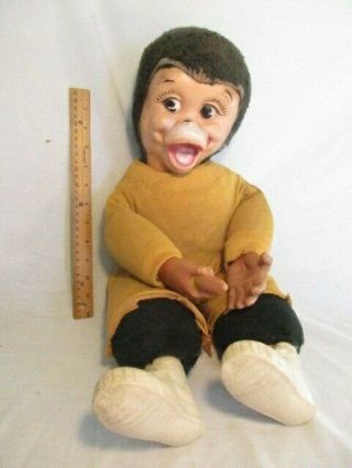 Vintage Zim Zippy The Chimp Rubber Face Monkey With Banana 1950s Plush Toy Doll