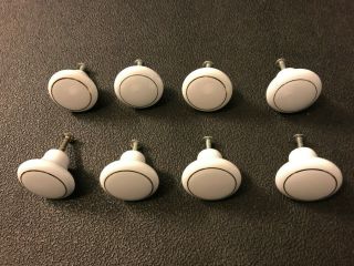 Vintage White And Gold Ceramic Porcelain Cabinet Drawer Knobs With Screws