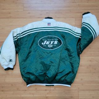 Vintage York Jets Starter Jacket Satin Nfl Pro Line Football Men Xxl