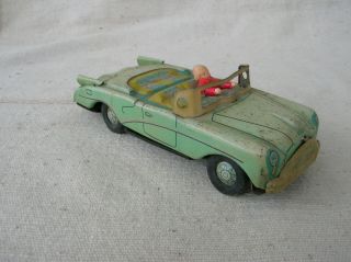 Linemar Marx Japan Skylark Tin Friction Drive Toy Car 1950s Vintage