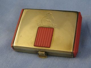 Coty Corsica Art Deco Vintage Red Bakelite Powder Mirror Pocket Compact Box