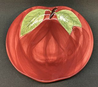 Set of 4 Vintage Franciscan Hand Painted Apple Shaped Salad Plates Portugal 2