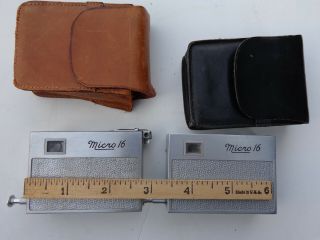 Micro 16 Camera,  Pair,  Vintage Mini Cameras With Leather Cases,  For 16mm Film