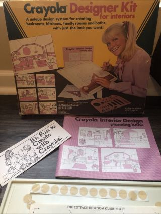 Vintage 1983 Crayola Designer Kit For Interiors Drafting Board Architect 3