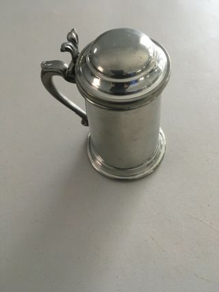 Vintage Pewter Mug/stein/tankard With Lid From Sheffield England