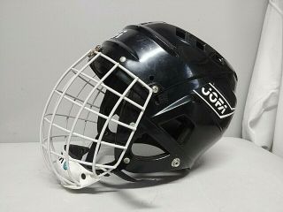 Vintage Jofa 282 Sr 6 3/4 - 7 3/8 Black Hockey Helmet With Cage Lnh