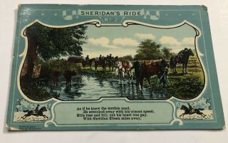 Vintage 1910 Postcard Sheridan’s Ride No 2/ Civil War Soldiers