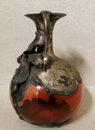 King Solomon Finde Handblown Bottle vase with Silver Overlay 2