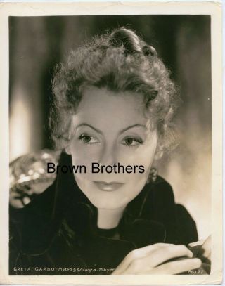 Vintage 1930s Hollywood Beauty Actress Greta Garbo Portrait Mgm Photo - Bb