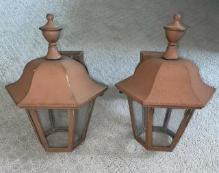 Hanover Lantern Vintage Metal W/glass Wall Mount Lantern Light Fixtures - Pair
