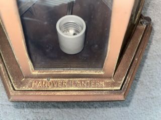 HANOVER LANTERN Vintage Metal w/Glass Wall Mount Lantern Light Fixtures - Pair 3