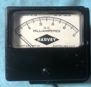 Vintage Triplett Harvey Model 325 Panel Meter Dc Milliamperes 0 - 50 Bluffton Oh