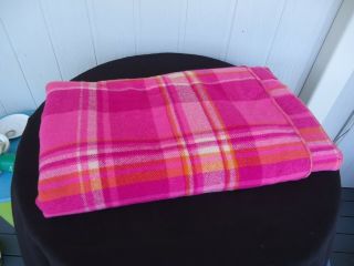 Vintage Onkaparinga Pure Wool Pink Blanket 246 X 196 Cm