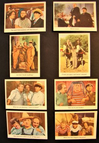 Vintage 1959 Fleer 3 Three Stooges Collector Cards Set Of 8