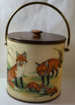 Vintage Bacova Guild Grace Gilmore Fox Ice Bucket (handmade)