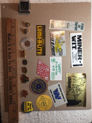 Vintage Junk Drawer Collectabiles Pins And Umw Stickers