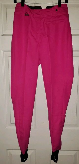 Vintage Tyrolia By Head Women ' s Pink fuchsia Wool Blend Stirrup Ski Pants Sz.  10 2