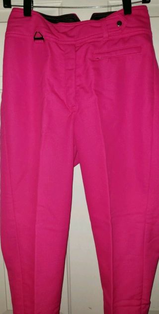 Vintage Tyrolia By Head Women ' s Pink fuchsia Wool Blend Stirrup Ski Pants Sz.  10 3