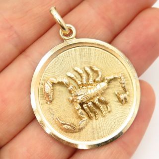 925 Sterling Silver Gold Plated Vintage Unoaerre Scorpio Zodiac Sign Pendant