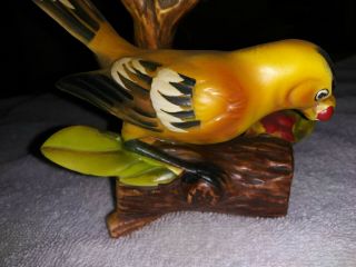 VINTAGE ARTMARK 2 GOLD FINCH ON BRANCH FIGURINE 7 IN.  NO DINGS 2