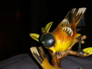 VINTAGE ARTMARK 2 GOLD FINCH ON BRANCH FIGURINE 7 IN.  NO DINGS 3