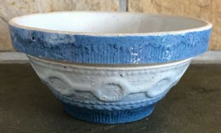 Vintage 7 1/4” Blue White Wedding Ring Pattern Salt Glaze Stoneware Bowl
