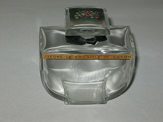 Vintage Caron Baccarat Perfume Bottle Fluers De Rocaille 2 Oz - Open/empty - 3 "