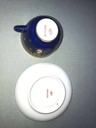 VINTAGE Lomonosov Porcelain Cobalt Blue Gold Decorated Tea Cup & Saucer,  USSR 3