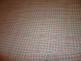 Vintage 100 Cotton Woven Bedspread Pink & White Plaid Check 102 X 94 " Queen Usa