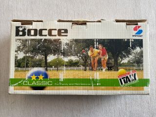 Vintage Sportcraft Bocce Ball Set W/ Box Made In Italy W/ 8 - 4 " Balls