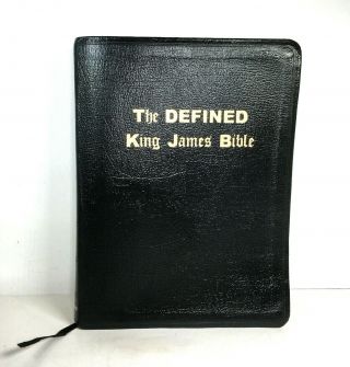 Vintage The Defined King James Black Leather Bible