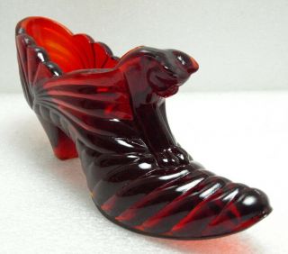 " Vintage " Fenton Ruby Red Cats Head Shoe 9