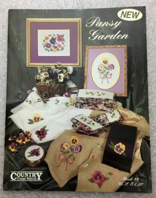 Vintage Country Counted Cross - Stitch Book 88 Florals: Pansy Garden