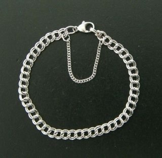 Vintage James Avery Sterling Silver Charm Bracelet 7 " With Safety Chain