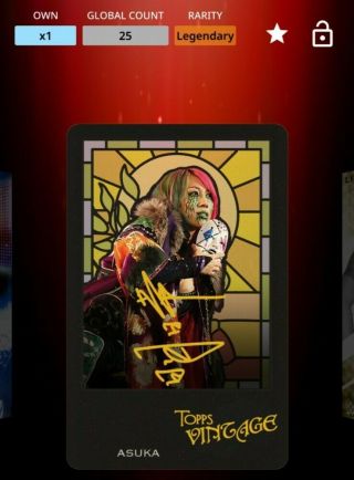 Topps Wwe Slam Asuka Stained Glass Sig Vintage /25